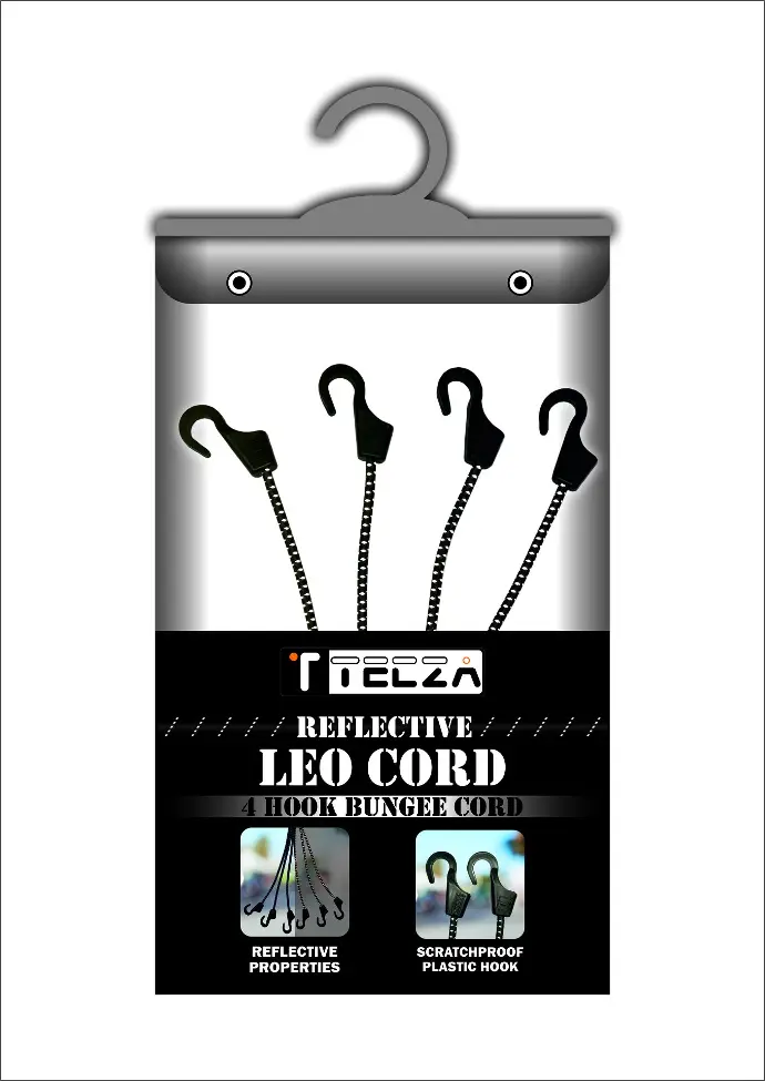 TECZA REFLECTIVE BUNGEE CORD -LEO CORD (4 HOOK)